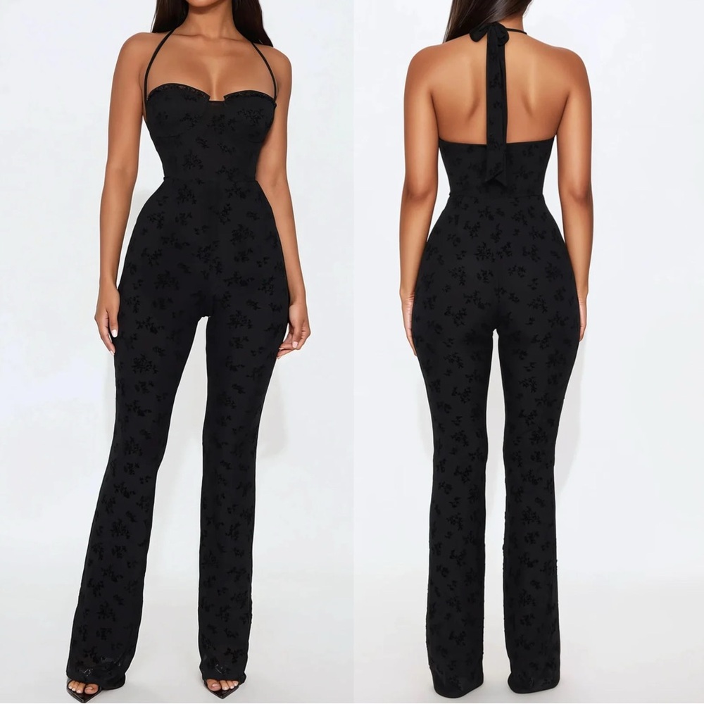 Julia Flocked Jumpsuit